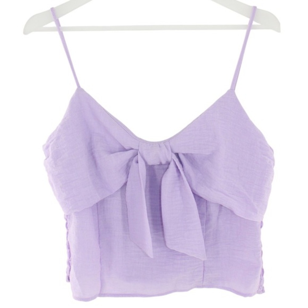 Sienna Sky Cami Top Front Bow Smocked Back XL Lavender Purple RT7459